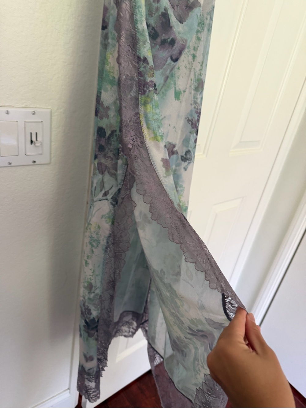 Free People Lavender & Sage Floral Lace Slip Dress - Picture 3 of 7